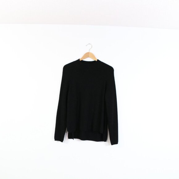 *Bailey Black Ribbed Mock Neck Sweater - Picture 3 of 7